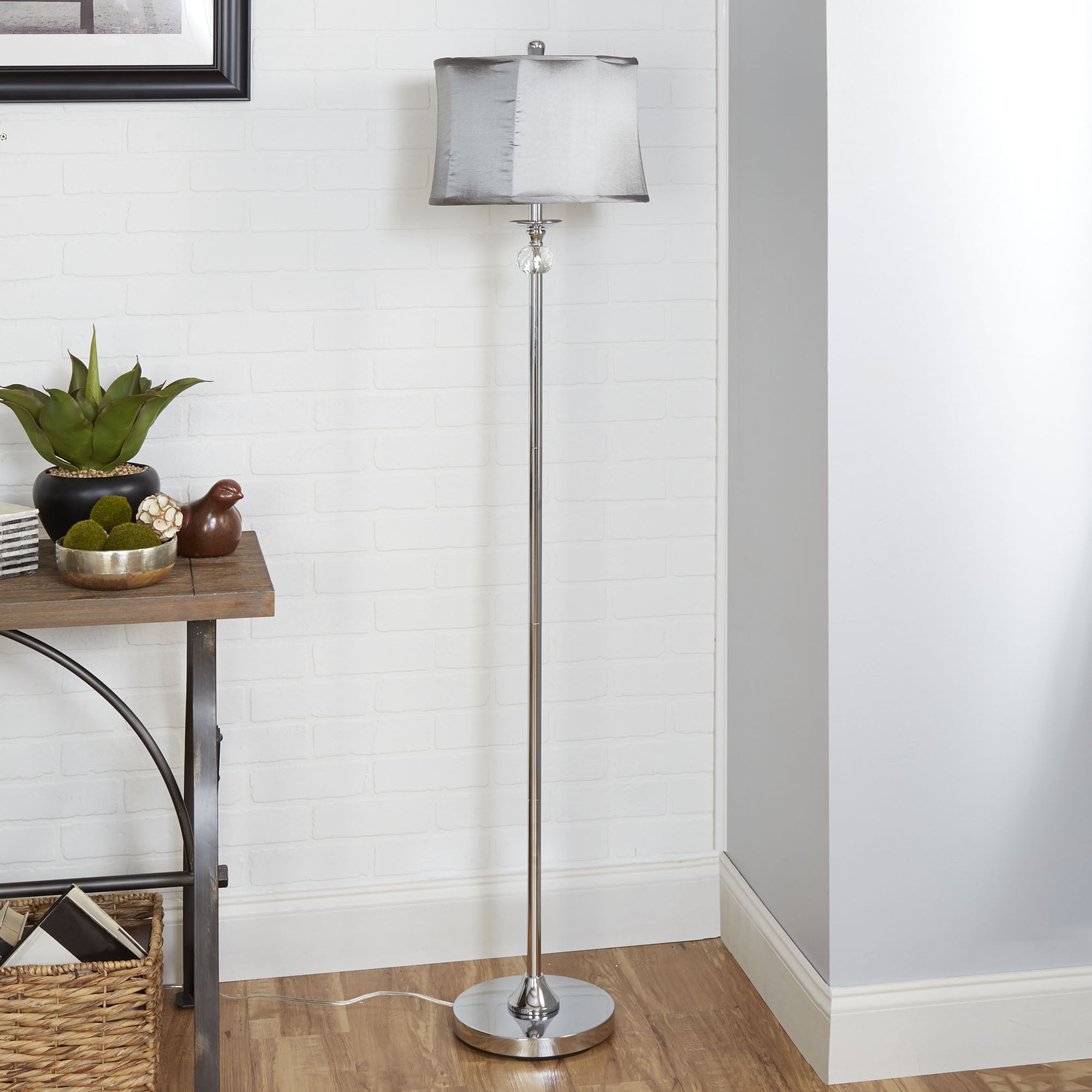 Better Homes and Gardens Glam Chrome Floor Lamp with Crystal Accents ... Better Homes and Gardens Glam Chrome Floor Lamp with Crystal Accents ...