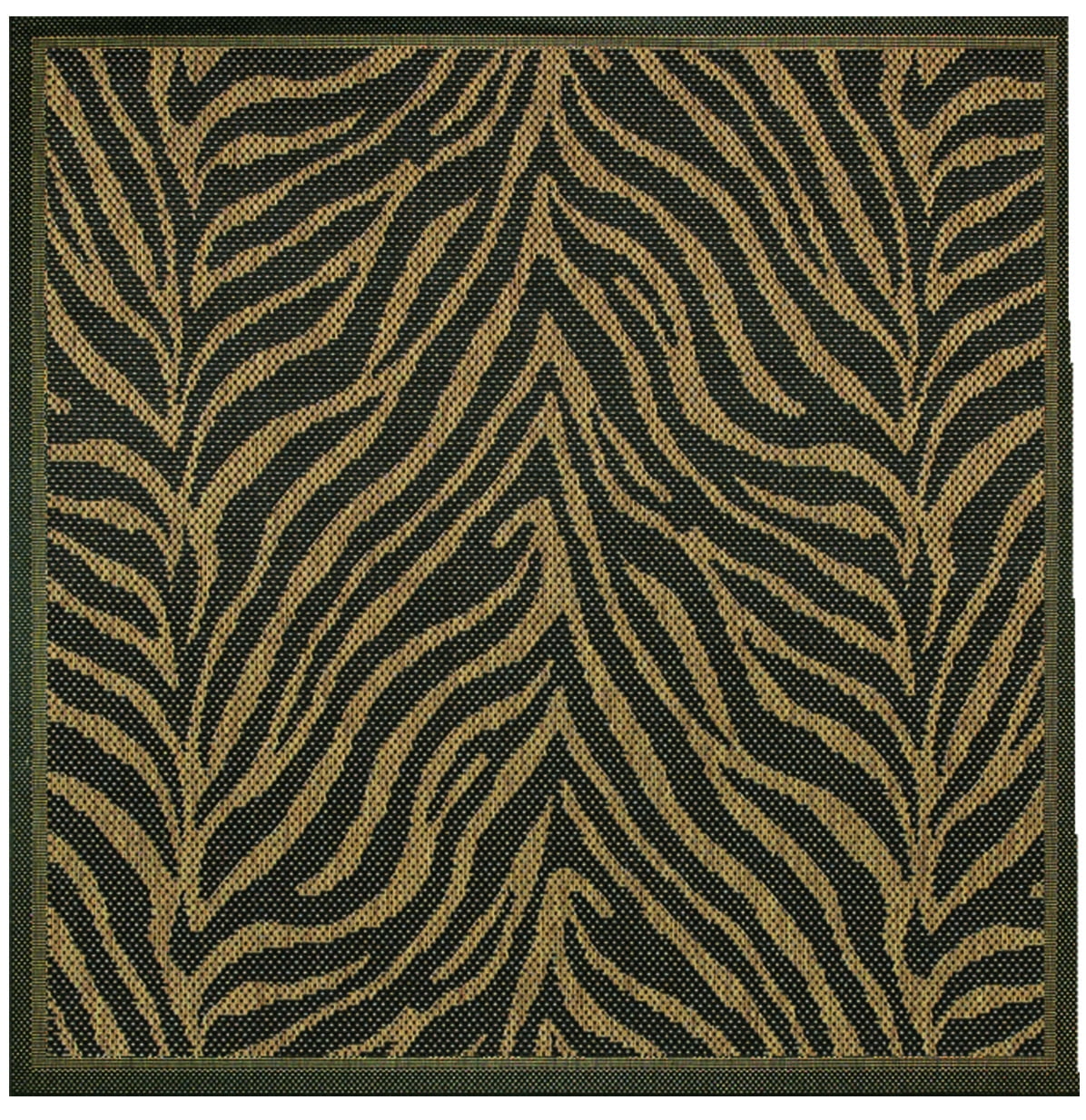 Couristan Recife Zebra Indoor Outdoor Area Rug Black Cocoa
