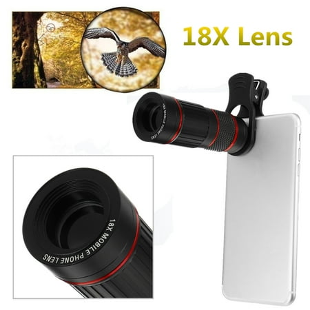 18X Cellphone Camera Lens Universal High Definition Zoom Focus Mobile Phone Lens Clip-on Telescope for (Best Smartphone Camera Lens 2019)