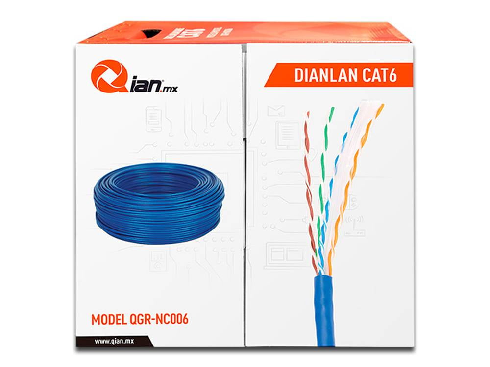 Qian Color Bobina de Cable Qian Cat6 UTP CCA, Caja con 305m, Color Azul. Qian QGR ...