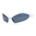 thumbnail image 5 of Womens Trendy Wrap Around Bug Eye Oval Sport Fashion Plastic Sunglasses White - Black, 5 of 8