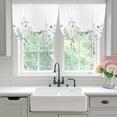 thumbnail image 4 of Sage Green Spring Floral Balloon Curtains for Windows, Bedroom Curtains 54 Inch Length, Watercolor Elegant Pastoral Flowers Tie Up Curtains Panels Thermal Insulated Bathroom Curtains Window 42"x54", 4 of 8