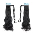 thumbnail image 2 of SHCKE 20" 22" Ponytail Extension Straight Curly Wrap Around Ponytail Extensions Synthetic Fiber Hair Extension Dark Black Hairpiece for Women, 2 of 4