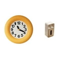 thumbnail image 1 of Reloj de pared redondo, silencioso, para dormitorio. Caja de pañuelos de piel sintética. Caja de almacenamiento de toallas de papel de madera. Ideal p, 1 of 8