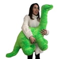 thumbnail image 2 of American Made Big Plush Brand Giant Stuffed Green Dinosaur, Soft Giant Stuffed Brontosaurus 48 inches wide 30 inches tall Made in USA, 2 of 7