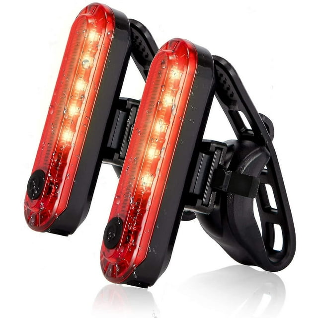 Paquete de 2 luces traseras LED brillantes para bicicleta recargables por USB
