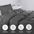 thumbnail image 3 of Utopia Juego de edredón King de 3 piezas, edredones grises, juego de cama suave alternativo, 1 edredón (90 x 102 pulgadas), 2 fundas de almohada (20 x 36 pulgadas), 3 of 7