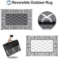 thumbnail image 3 of Tapis d'Intérieur et d'Extérieur pour Patio 6x9 ft - Tapis Réversible Extérieur, Résistant aux Taches et aux UV, Tapis Portable en Paille Plastique pour Camping, Piscine, Porche Losange Vert et Vanille, 3 of 4
