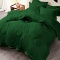 thumbnail image 2 of Luxury 500 TC Egyptian Cotton Comforter | Round Circle Design | 300 GSM | Soft, Breathable | 1 Piece- OverSized King Size ( 98" x 120" ) Inches, 1pc Comforter Only, (Hunter Green), 2 of 4