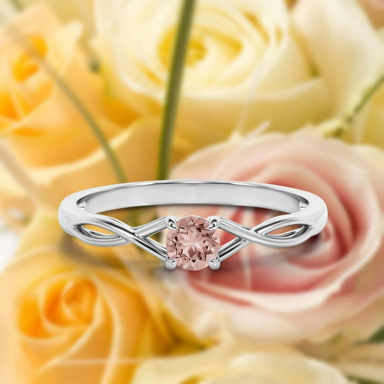 Round cut morganite store engagement rings