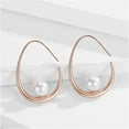 thumbnail image 3 of CFIOZYOS 14k Gold Plated Lightweight Pearl Earrings,Trendy Jewelry,Teardrop Hoop Earrings for Women,Pearl Drop Earrings,Elegant Jewelry for Gifts, 3 of 12