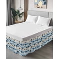 thumbnail image 4 of Tropical Plants Wrap Around Bed Skirts for King Bed 16" Drop,Bed Skirt with Adjustable Elastic Belt Dust Ruffle Bed Valance for Bedroom Hotel Cartoon Summer Ocean Beach Palm Tree Bed Frame Cover, 4 of 7