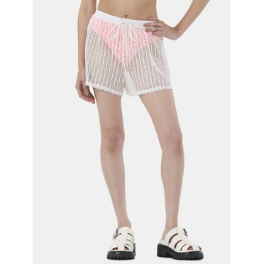 No Boundaries Crochet Coverup Shorts, Women's