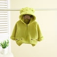 thumbnail image 4 of Ecqkame Girls Boys Winter Fleece Jackets Cute Shaped Hooded Outerwear Zipper Long Sleeve Warm Thickened Coat Green 3-4 Years, 4 of 5