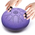 thumbnail image 3 of Tambor PUJONI de acero de 6 pulgadas y 8 notas con bolsa y mazos (color lavanda), 3 of 9