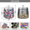 thumbnail image 2 of Yayeee Ashtray with Lid for Cigarette Smokeless Stainless Steel Home Ash Holder, Colorful Wavy Pattern, 2 of 7