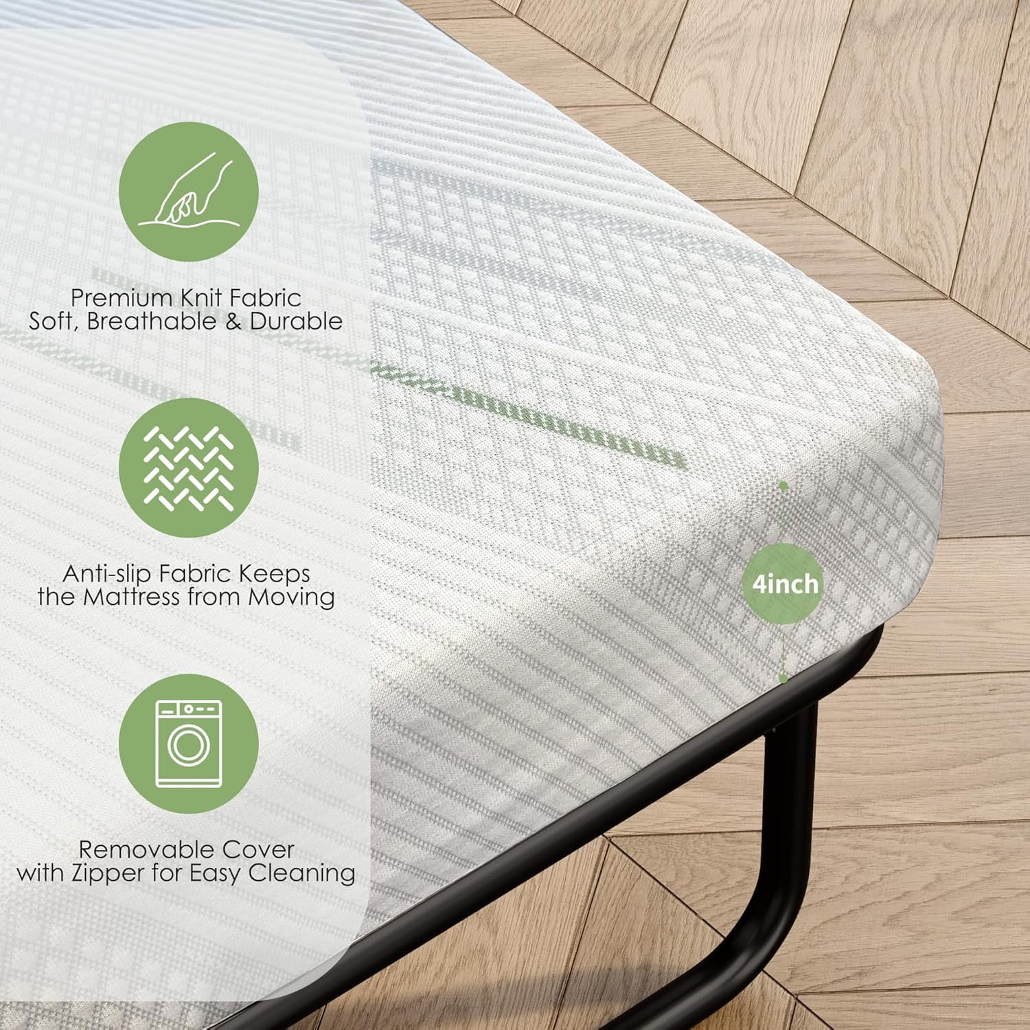 4 Inch Full Size Mattress,Pull-out Sofa Replacement Gel Memory Foam Mattress, CertiPUR-US Certified, Removable Washable Cover, for Couch Beds Guest Rooms, Sofas, RVs & Boats,(Sofa Not Included)