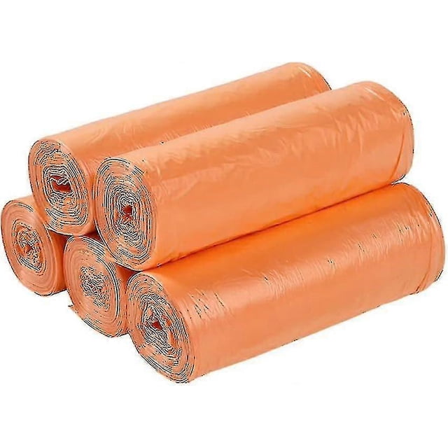 Small Trash Bags Strong Thicken Biodegradable Garbage Bag Wastebasket For Kitchen Office Home Bathroom Bedroom 100 Counts Random Color Orange 177 Inch