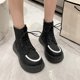 thumbnail image 4 of Teissuly Thick Bottom Short Boots Female Thick Bottom Big Head England Style Height Increase Thin Short Boots Winter Round Head Short Boots Teissuly WER202312146746, 4 of 7