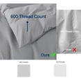 thumbnail image 5 of 100% Egyptian Cotton Duvet Cover Set King Size, Waffle Weave Duvet Cover, 600 TC Soft Breathable Luxury Textured Bedding Set for All Season, 3 PCS, 1 Duvet Cover and 2 Pillowcases, Gray, 104"x90", 5 of 18