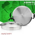thumbnail image 7 of AVACRAFT Tri-Ply Stainless Steel Stockpot with Glass Strainer Lid, Side Spouts, 6 Quart Multipurpose Sauce Pot, 7 of 7
