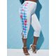 thumbnail image 3 of Leggings de encaje de gingham florales Rosegal Leggings de talla grande, 3 of 5