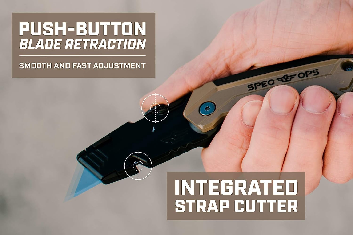 Tools Folding Utility Knife with Retractable Blade, Includes 3 Extra Blades in Handle Storage, 3% Donated to Veterans