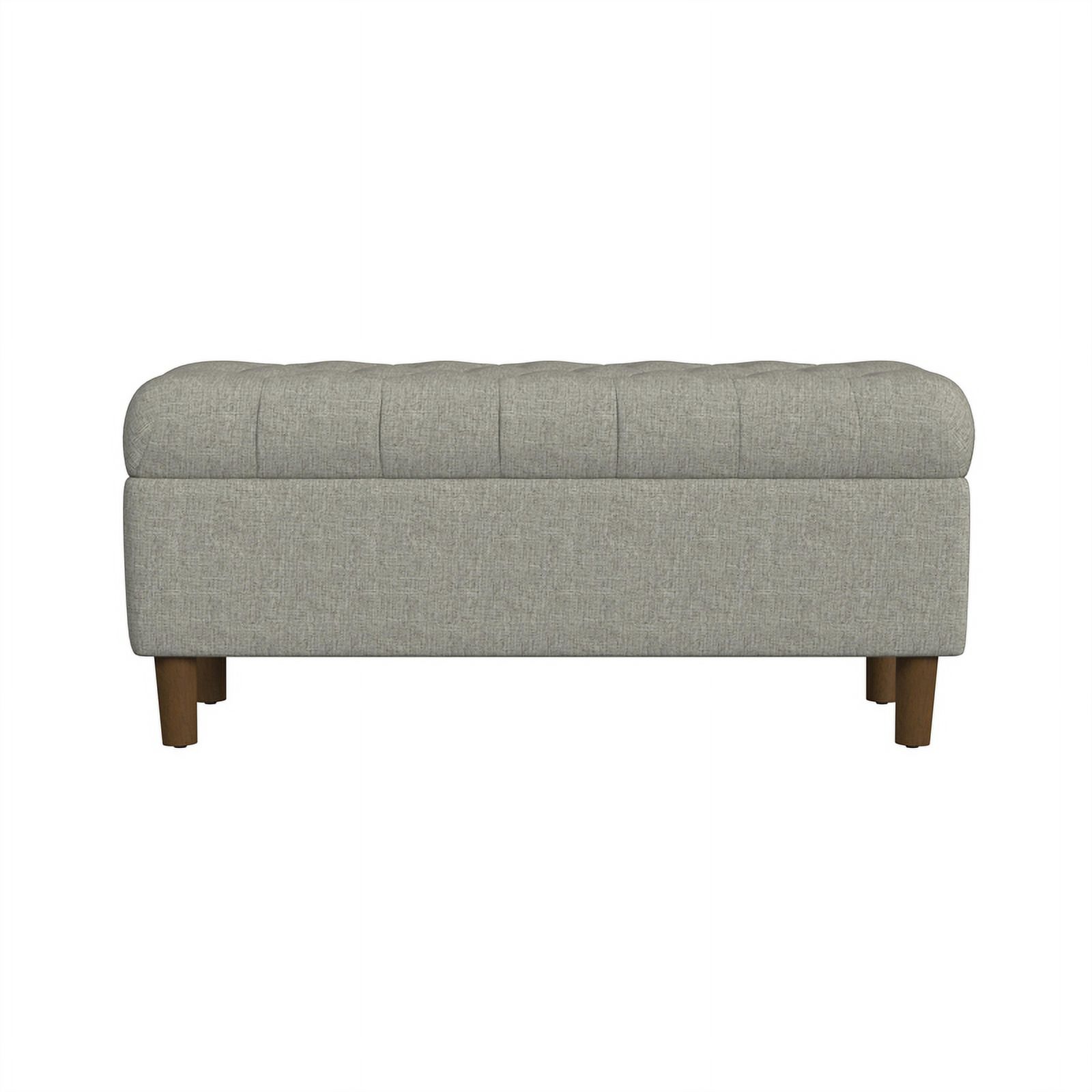 HomePop Button Tufted Storage Bench, Gray photo 6