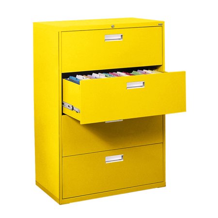 Sandusky Lee 600 Series 36 4 Drawer Lateral File Yellow