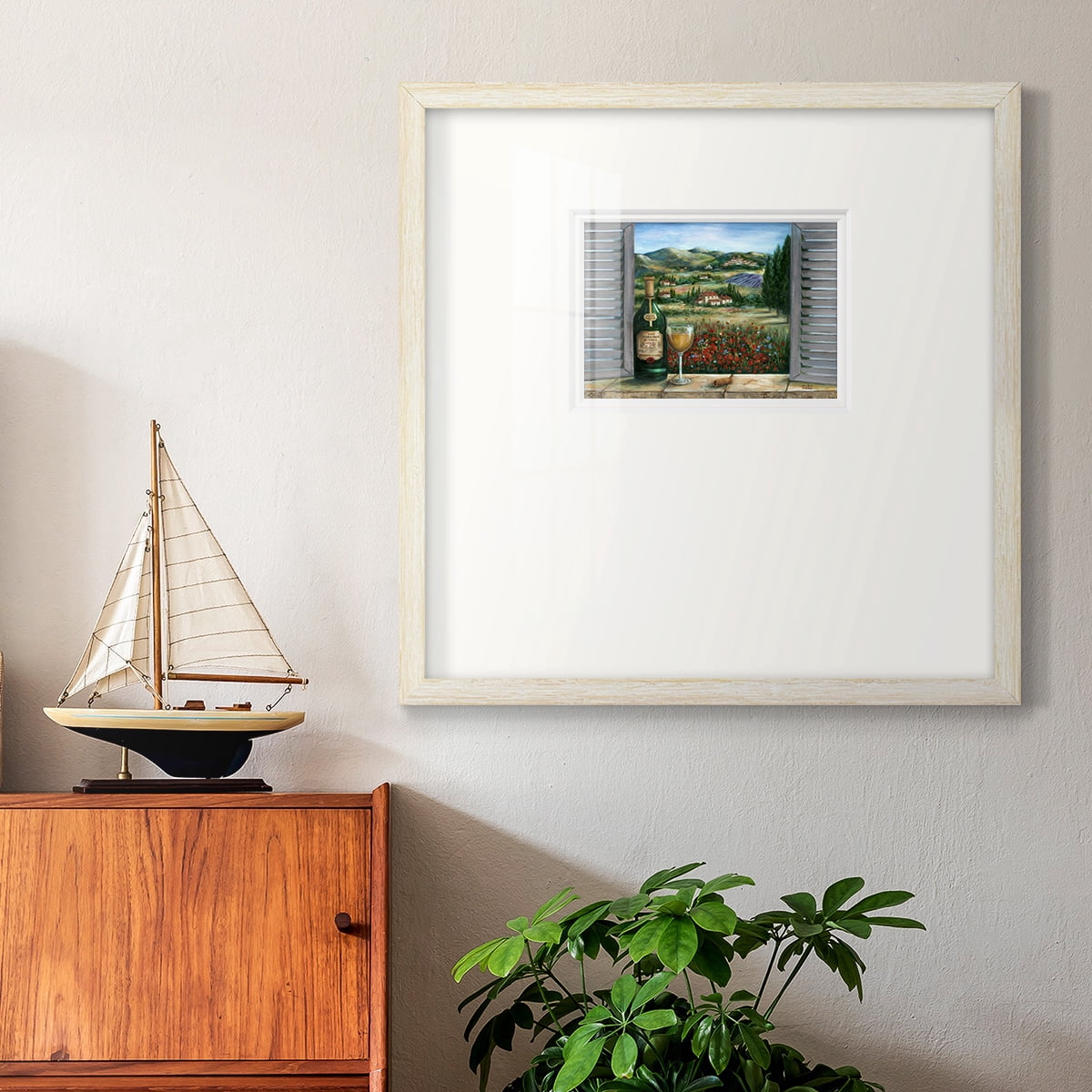 Tuscan White and PoppiesPremium Framed Print