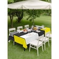 thumbnail image 4 of Outdoor Tablecloth with Umbrella Hole for Patio/Picnic/Party/Camping, Modern Geometric Yellow Black Waterproof Table Cloth Rectangle Table Cover Washable, Abstract Minimalist Blocks (52"x 70"), 4 of 8