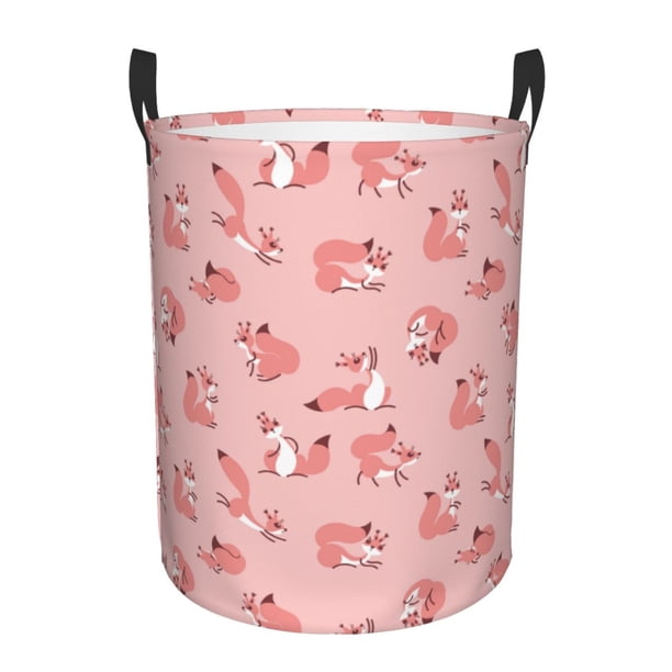 Fotbe Fox Cesto de Ropa con Asas, Cesto Impermeable de Gran Capacidad, Bolsa de Lavado para Dormitorio, Cesto de Ropa con Ruedas y Asas-Medium