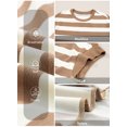 thumbnail image 2 of Eytino WomensDress Summer Casual Striped Tshirt Dress Cap Sleeve Dress with Pockets Brown S-2XL, 2 of 9