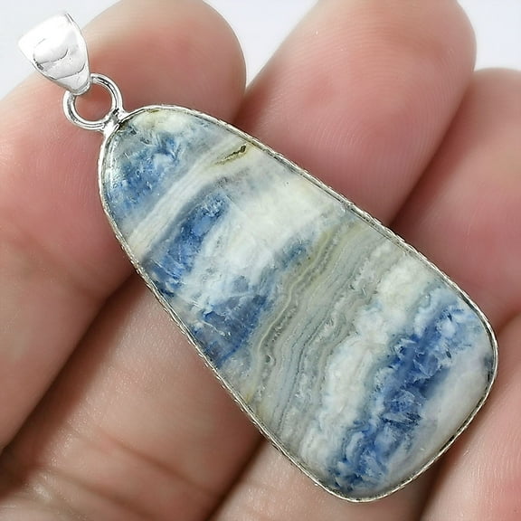 Natural Blue Scheelite - Turkey 925 Sterling Silver Pendant Jewelry SDP101161