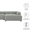 thumbnail image 2 of Liana Right-Facing Upholstered Fabric Modular Sofa with Chaise in Pewter, 2 of 8