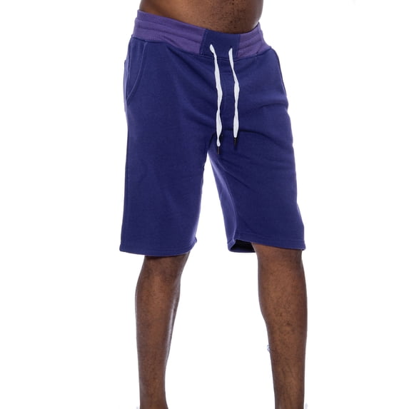 9 Crowns Men's TR William Fleece Casual Shorts (Purple, Medium)
