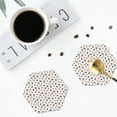 thumbnail image 4 of Rateoe colorful doodle insects Printed Drink Coasters Set of 4 Leather Coasters Spill Protection for Table Desk,Durable and Non Slip Leather Coaster ,4 Inches Drink Mats-Hexagon, 4 of 6