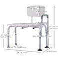 thumbnail image 3 of HOMCOM 6-Level Adjustable Bath and Shower Bench, Armrest & Backrest, White, 3 of 10