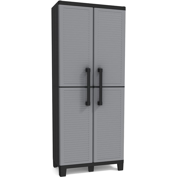 Keter Space Winner Grey Garage Storage Cabinet With Doors And Shelves Walmart Com Walmart Com