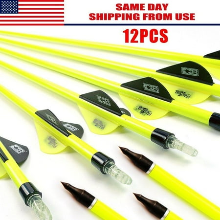 12Pcs Carbon Target Arrows 30 SP500 For Compound/Recurve Bow US
