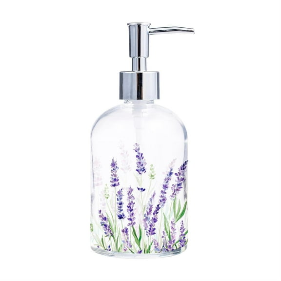 Glass Soap Dispenser, Lavender Fields