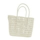 thumbnail image 2 of Bolso de mano tejido para mujer, de gran capacidad, elegante y portátil, para vacaciones. Blanco, 2 of 9