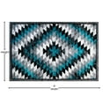 thumbnail image 5 of Emma + Oliver 6x9 Distressed Southwestern Diamond Motif Plush Pile Olefin Accent Rug in Turquoise, Beige, Brown and Black - Jute Backing, 5 of 7
