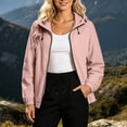 thumbnail image 2 of Ke1Clo Women's Lightweight Hooded Jacket Casual Zip Up Long Sleeve Windbreaker Outdoor Spring Fall Loose Fit Cardigan Coat Pink XXL, 2 of 7