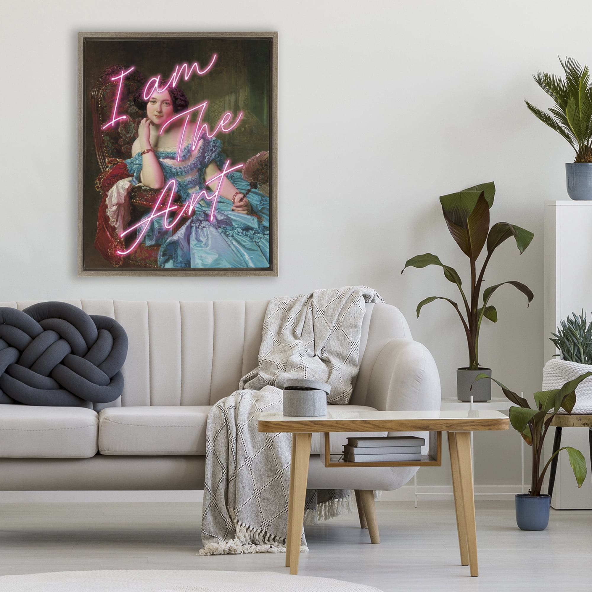 Stupell Industries I Am The Art Portrait Brown Framed Floater Canvas Wall Art, design by Mary Urban