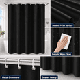 thumbnail image 5 of Black PEVA Shower Curtain, 72 x 72 in Bathroom Curtain with Metal Grommets and Rings Included, Easy-Hang Bath Curtain for Bathtub and Shower Stall, 5 of 7