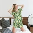 thumbnail image 5 of Rateoe Banana Tree Leaves Pattern Women's Short-Sleeved Pajama Set - 2 Piece Soft and Lightweight Sleepwear Set-X-Large, 5 of 7
