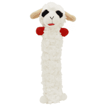 Multipet Squeaky Lamp Chop Loofa Dog Toy, White Plush Dog Toy, 12 in