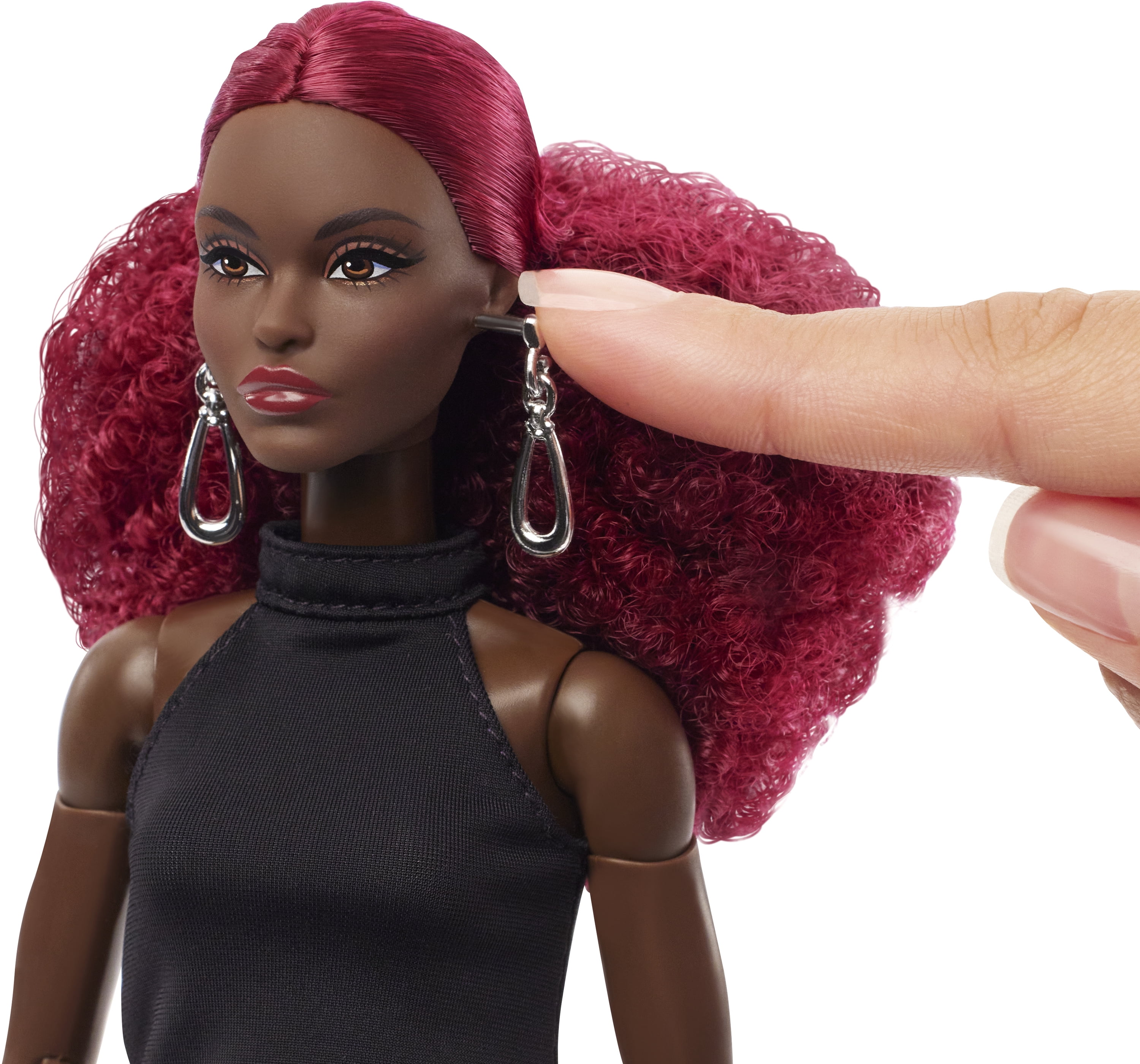 Barbie Basics Collectible Doll, Model 03 with Red Curly Hair, Black Dress & Boots