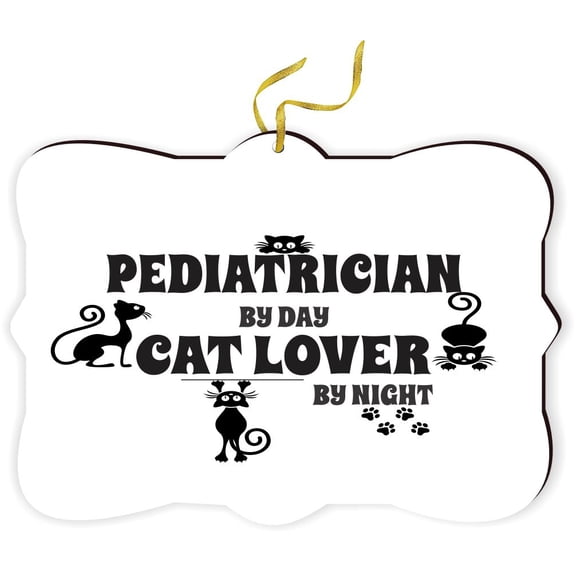 Artistic Donna - Pediatrician by Day Cat Lover by Night - for Car Interior Rear View Mirror Hanger Car Accessories Interior Decoration Hanging Ornament Fancy Christmas Tree Ornament for Christmas